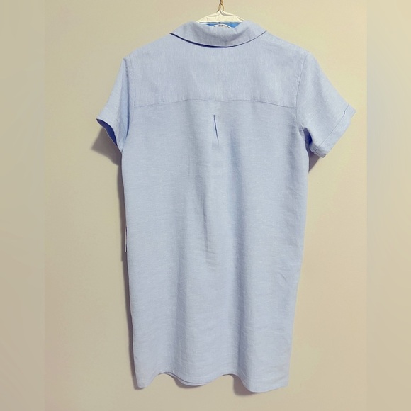 NWT C&C California Blue Linen Blend Short Sleeve Shirt Dress women’s XS - Picture 2 of 9